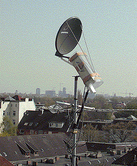 55cm-offset-dish plus TWT-unit for 10/24GHz 55cm-offset-dish plus TWT-unit for 10/24GHz